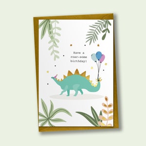 Party Dinosaurier - Geburtstagskarte, Feier Karte