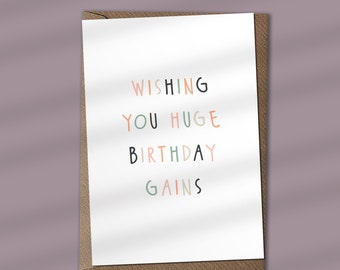 Birthday Gains - Happy Birthday Card, Training Card, Gym Card, Workout Card