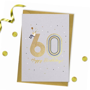 60 - Happy birthday, Karte zum 60.Geburtstag