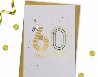 60 - Happy birthday Card, 60th birthday card