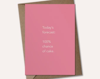 Today's Forecast: Cake - Happy Birthday Card, Funny Birthday Card