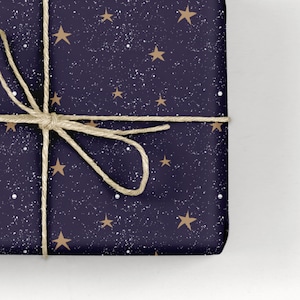 Christmas Wrapping Paper / Gift Wrap - Starry Night - Blue