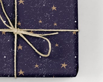 Christmas Wrapping Paper / Gift Wrap - Starry Night - Blue