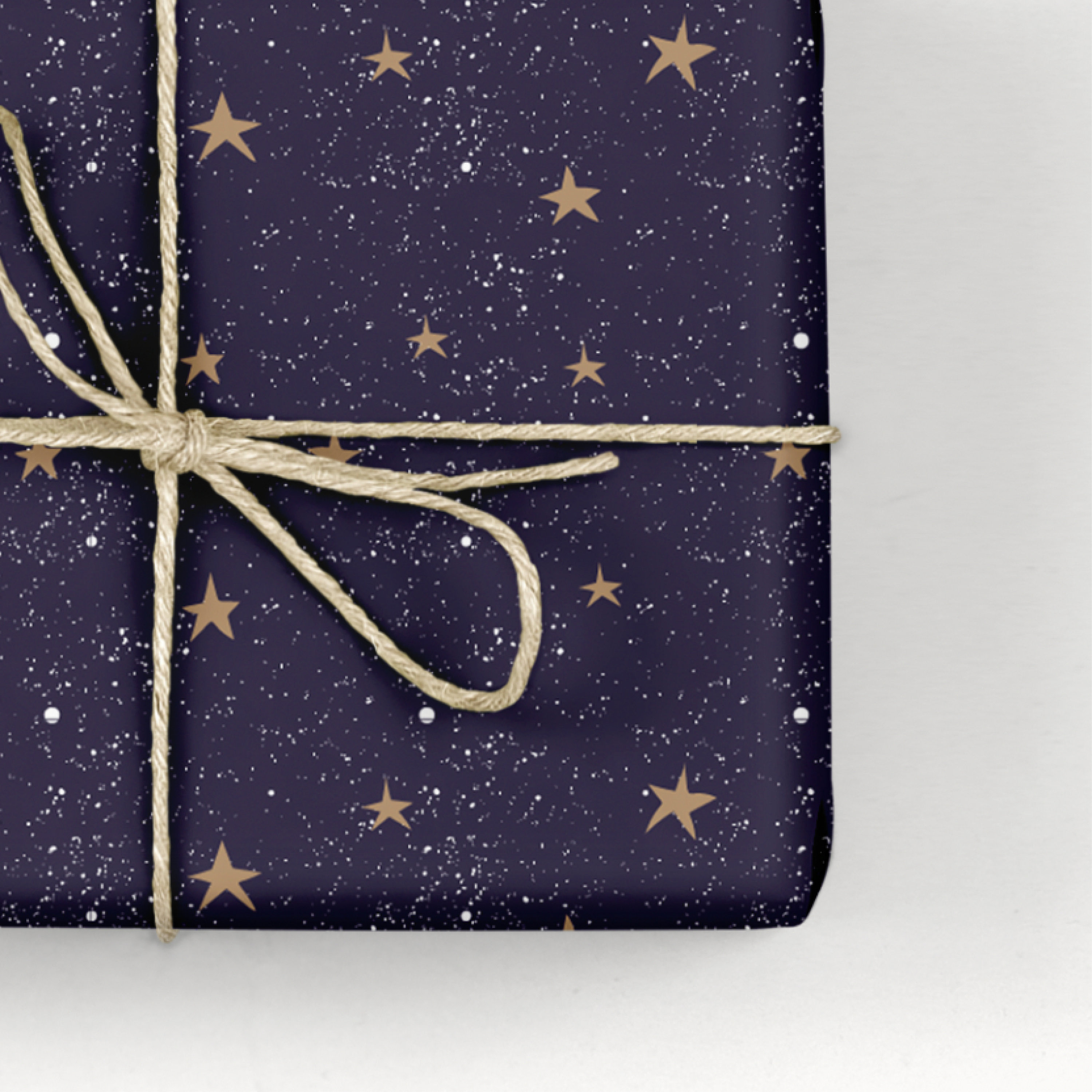 Wrapping Paper / Gift Wrap - Starry Night - Blue Glossy