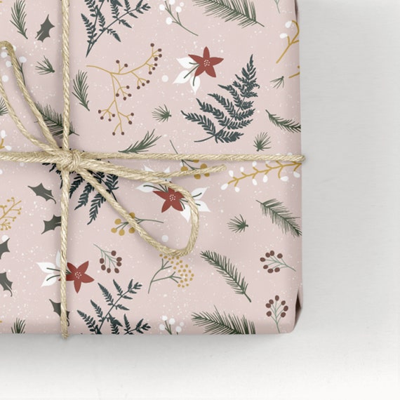 Wrapping Paper: Blush Vintage Floral gift Wrap Birthday 
