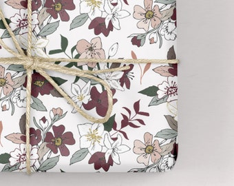 Floral Wrapping Paper / Gift Wrap - Tabitha's Garden - Hellebores