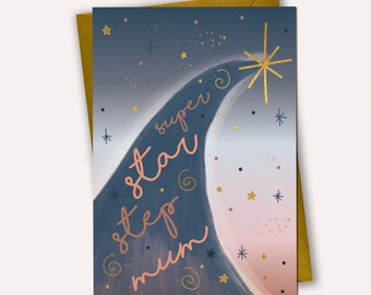 Belle-mère super star - carte d'anniversaire de maman, merci maman, carte de belle-mère