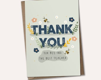 Thank you Teacher - Thank you for bee-ing the Best Teacher Card