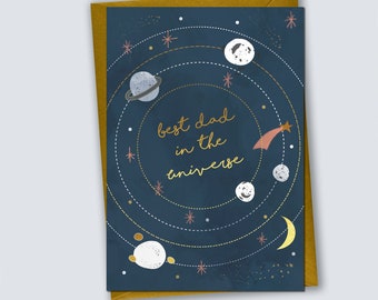 Best Dad in the Universe - Card for Dad, Dad Birthday Card