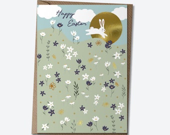 Jour de Pâques - Prairie, carte de Pâques