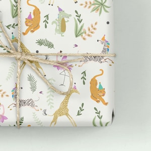 Jungle Character Wrapping Paper / Gift Wrap - Harriet&#39;s Party, Jungle Party