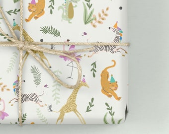 Jungle Character Wrapping Paper / Gift Wrap - Harriet's Party, Jungle Party