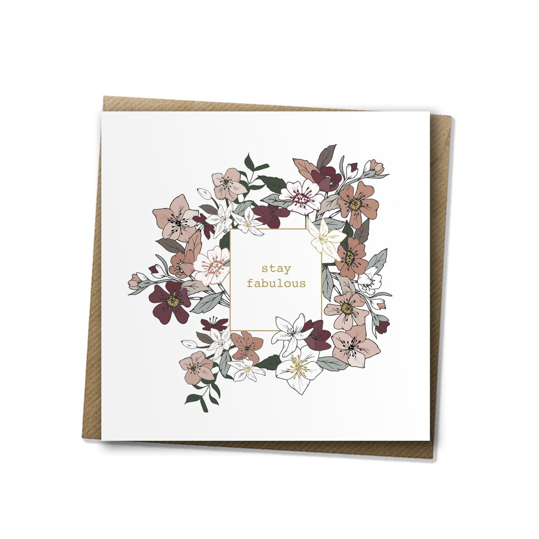 Stay Fabulous Script Stay Fabulous - Encouragement Card, Care Card - Etsy