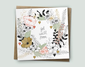 Surrounding You With Love - Get Well Soon Card, Encouragement Card