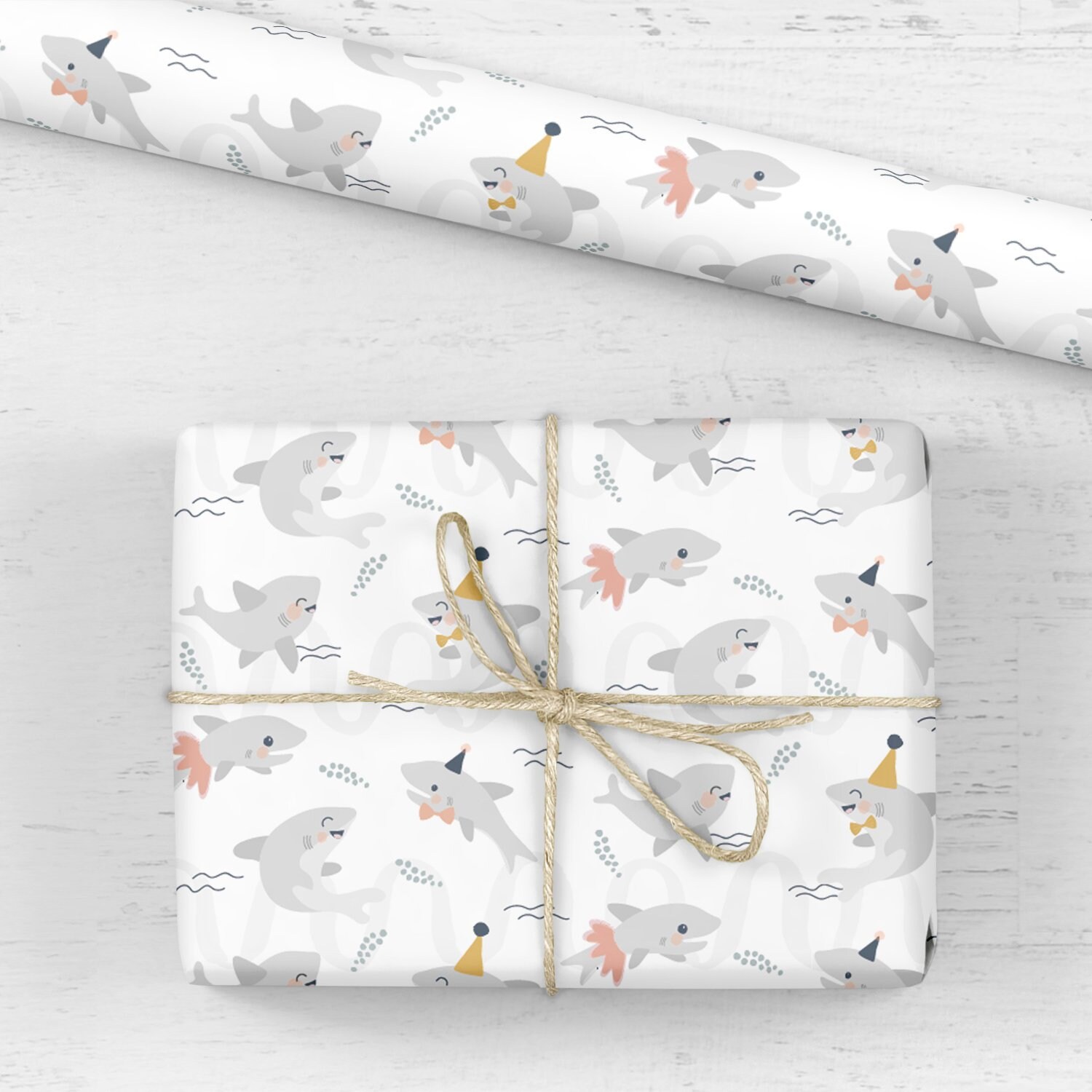 Shark Wrapping Paper / Gift Wrap Under The Sea Party Etsy