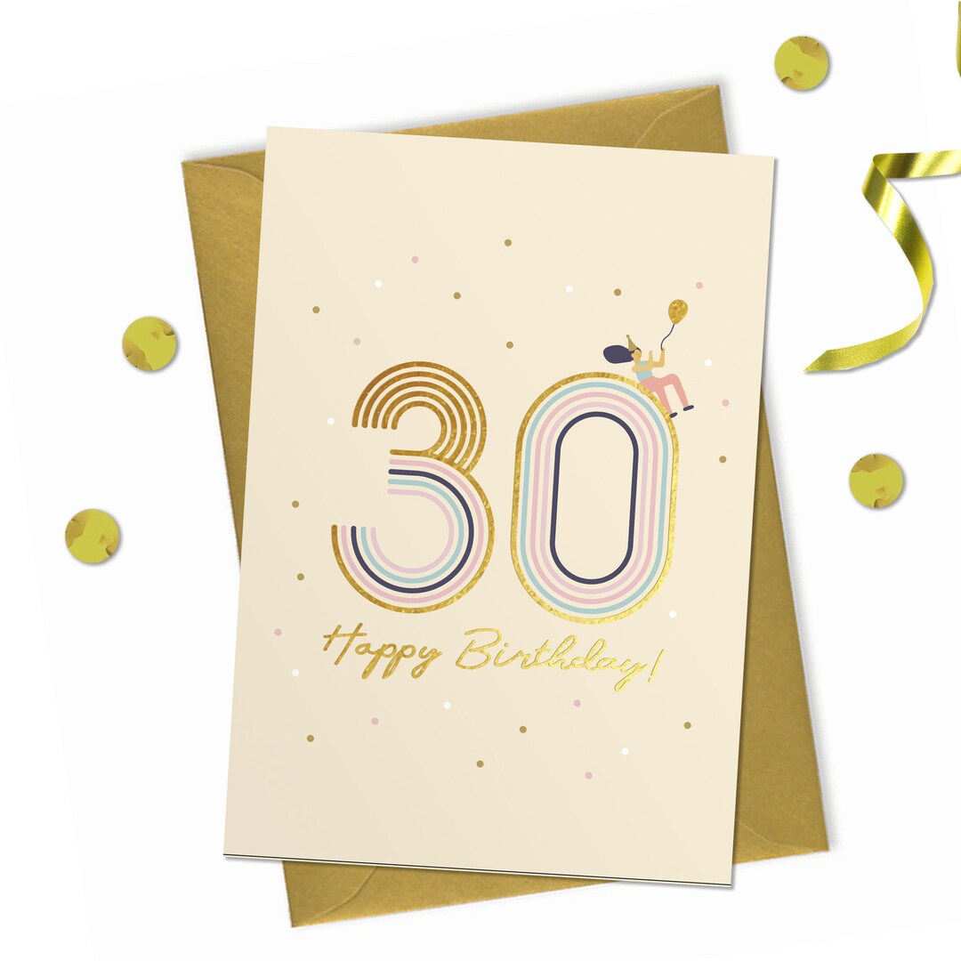 30 Happy Birthday Card, 30th Birthday Card - Etsy