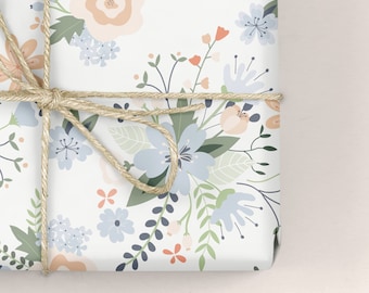 Floral Wrapping Paper / Gift Wrap - Blooming Marvellous - White