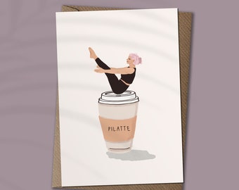 Pilatte - Happy Birthday Card, Pilates Card, Pilates Birthday Card