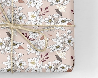 Floral Wrapping Paper / Gift Wrap - Tabitha's Garden - Hellebore Blush