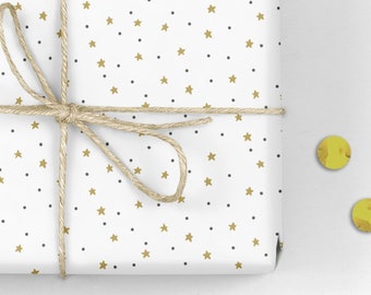 Wrapping Paper / Gift Wrap - White Star