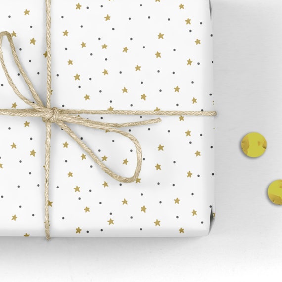 Wrapping Paper / Gift Wrap White Star 