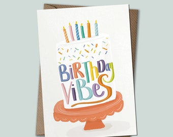 Birthday Vibes Cake - Happy Birthday Card