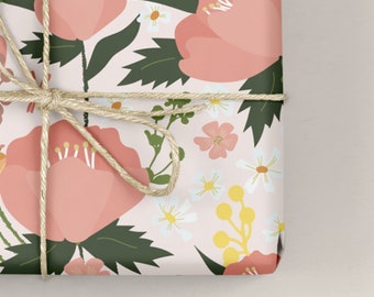 Papier d'emballage floral / emballage cadeau - Prairie