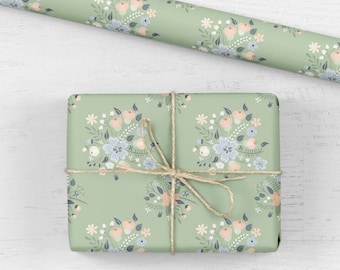 Floral birthday wrapping paper, gift wrap, birthday gift wrap, wrapping paper sheet, wedding gift wrap