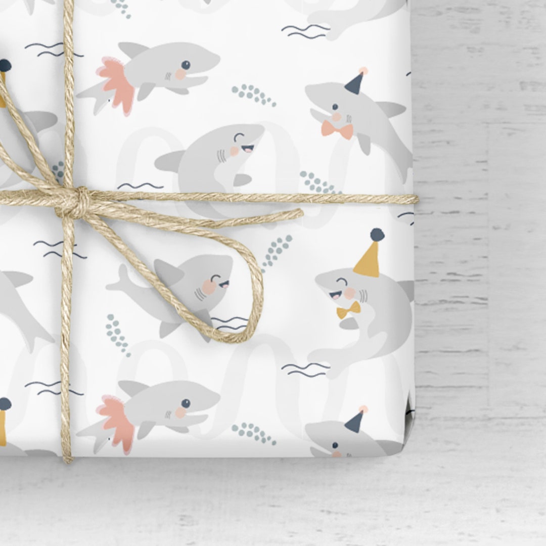 Shark Wrapping Paper / Gift Wrap - Under the Sea - Party Sharks - Etsy