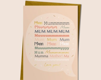 Muuummmm! - Card for Mum, Birthday Card for Mum, Mother's Day Card