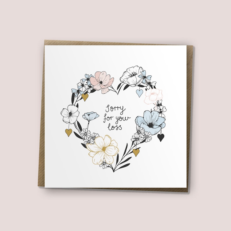 Heart Full Of Love Bereavement card, Sorry For Your Loss Card, Loss Card, Sympathy Card image 1