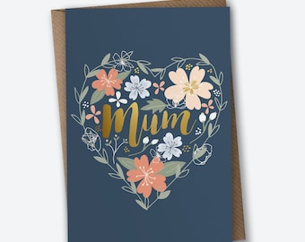 Heart for Mum - Card for Mum, Birthday Card for Mum, Mother's Day Card