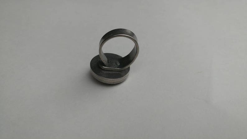 cat cabochon hypoallergenic ring cat Pewter ring Les Aristopattes adjustable ring cat ring