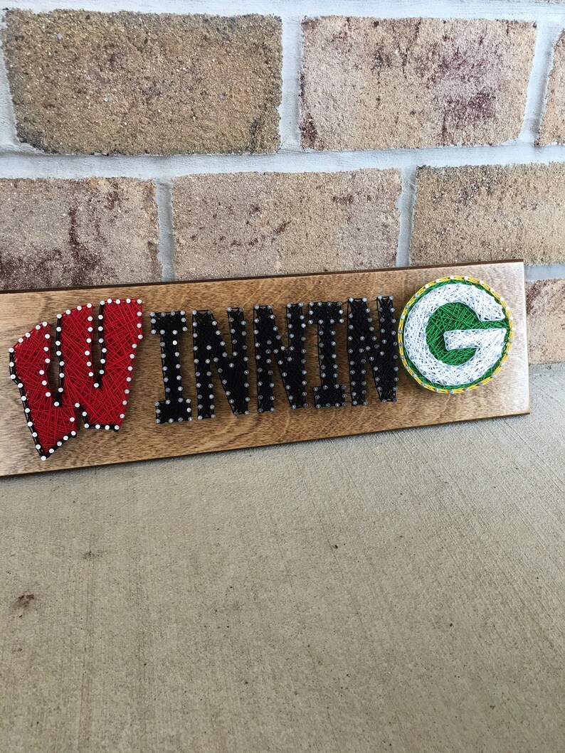Custom Made to Order Wisconsin Winning String Art Sign With | Etsy