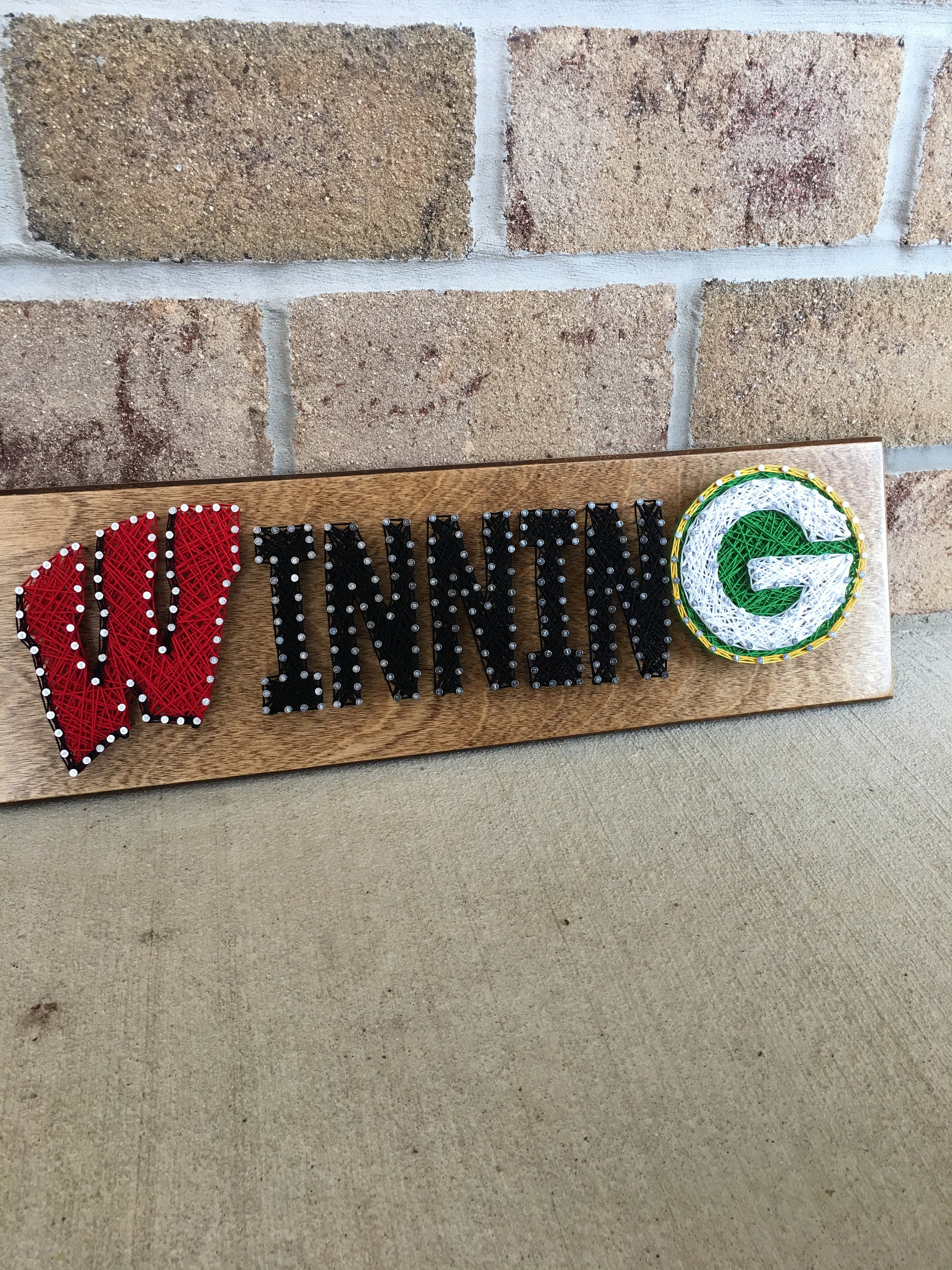 Custom Made to Order Wisconsin Winning String Art Sign With Green Bay ...
