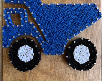 Custom Made to Order Dump Truck Little Boys Kids String Art Wall Decor