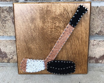 Custom Made to Order Hockey String Art Sports Board