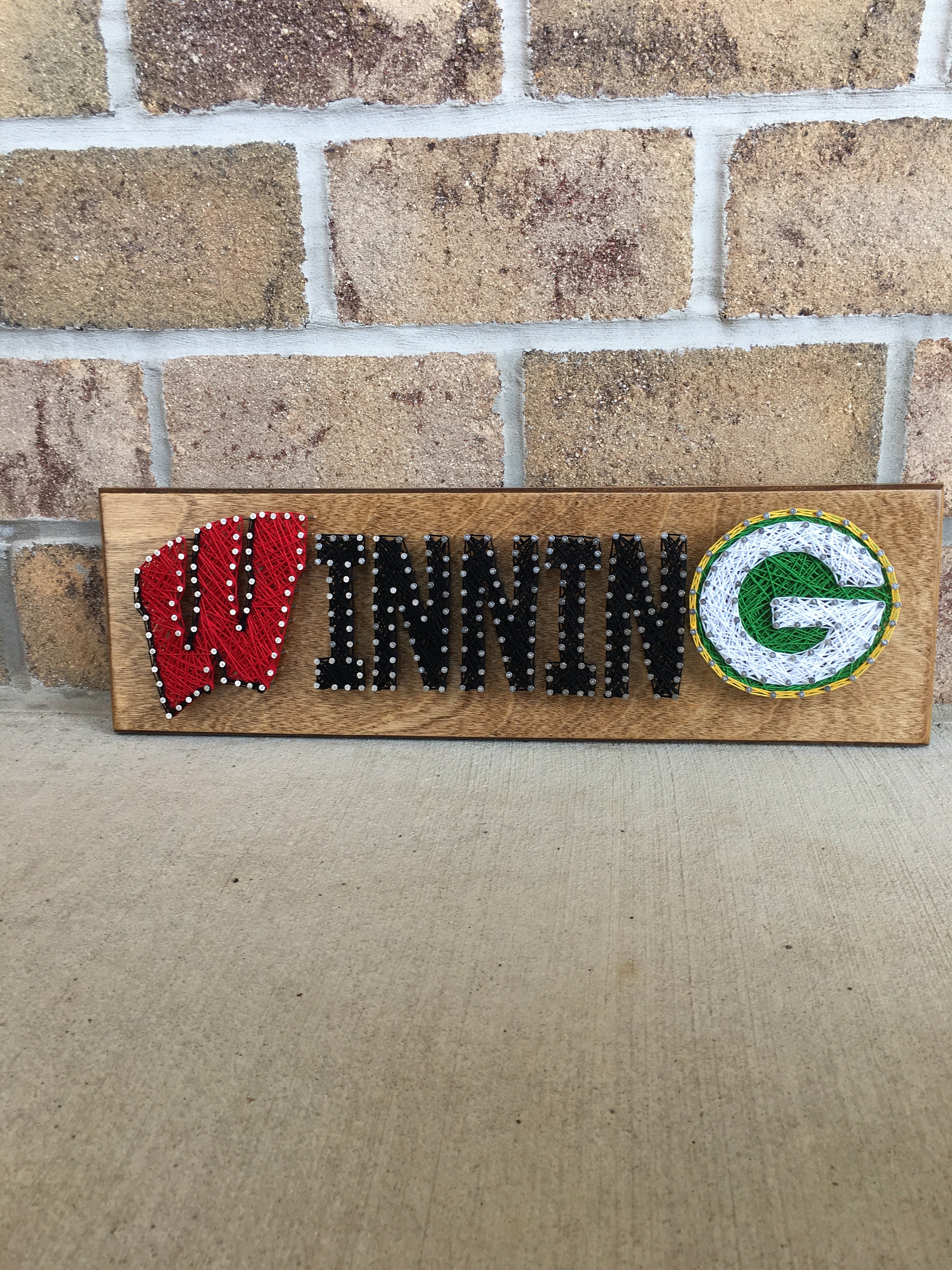 Custom Made to Order Wisconsin Winning String Art Sign With Green Bay ...