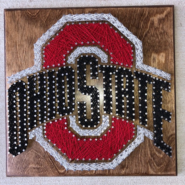 Custom Made to Order NCAA Ohio State College String Art Board