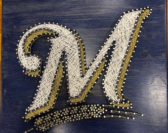 Custom Made to Order Milwaukee Brewers String Art Board