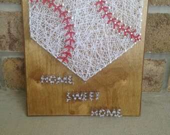 Made to Order Baseball/Softball Home Plate Home Sweet Home String Art
