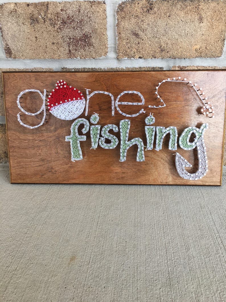Custom Made to Order Gone Fishing String Art Board Etsy