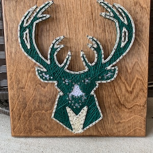 Custom Made to Order NBA Milwaukee Bucks String Art Board