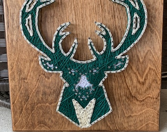 Custom Made to Order NBA Milwaukee Bucks String Art Board