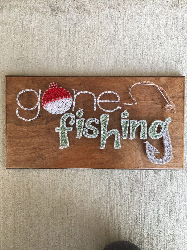Custom Made to Order Gone Fishing String Art Board Etsy