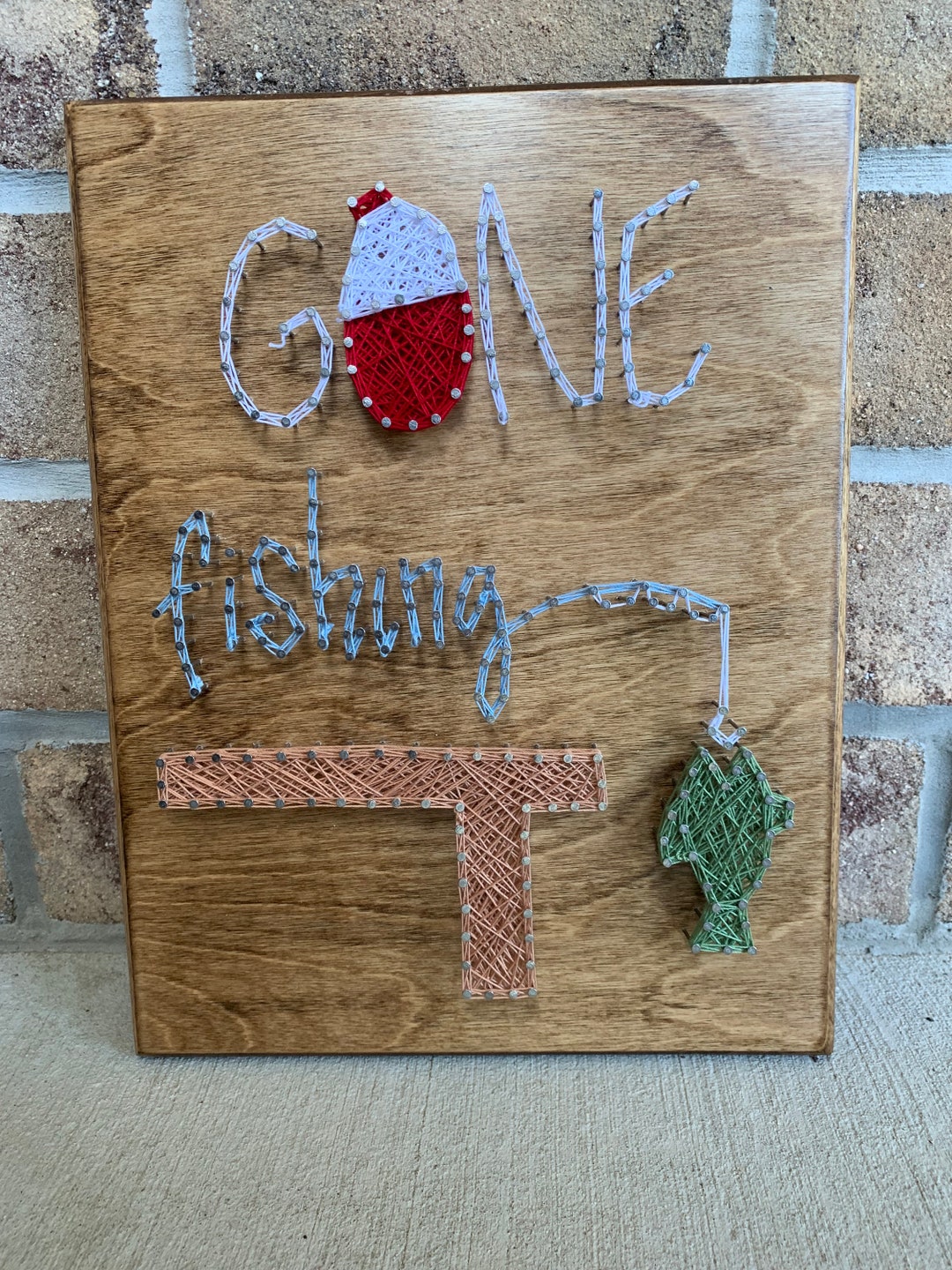 Custom Made to Order Gone Fishing String Art Board Etsy