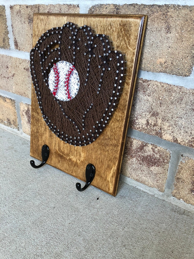 Custom Made to Order Baseball Glove String Art Board With Two Etsy