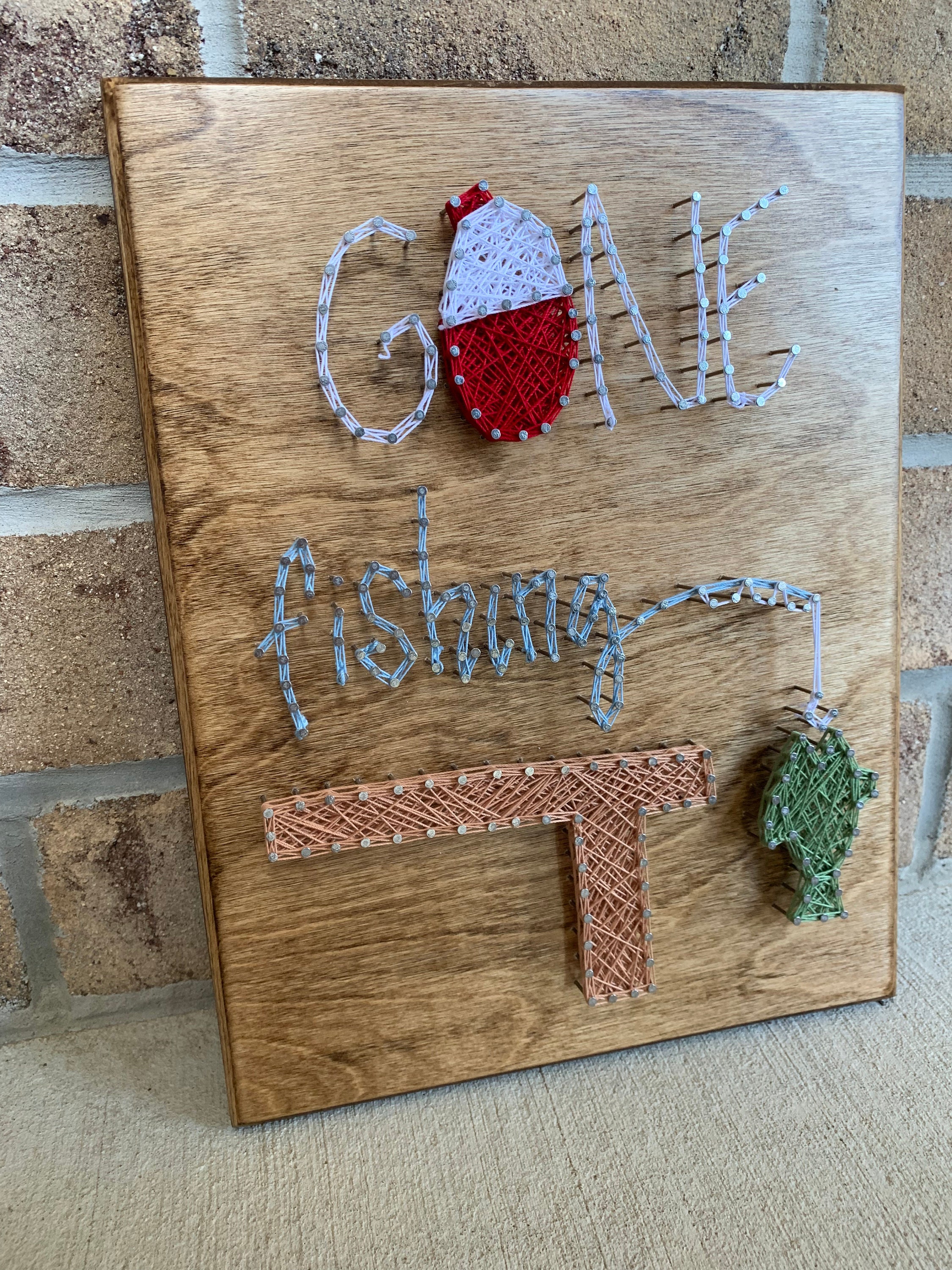 Custom Made to Order Gone Fishing String Art Board Etsy