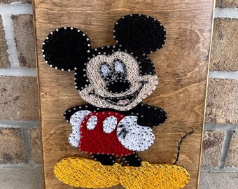 Custom Made to Order Mickey Mouse String Art Board