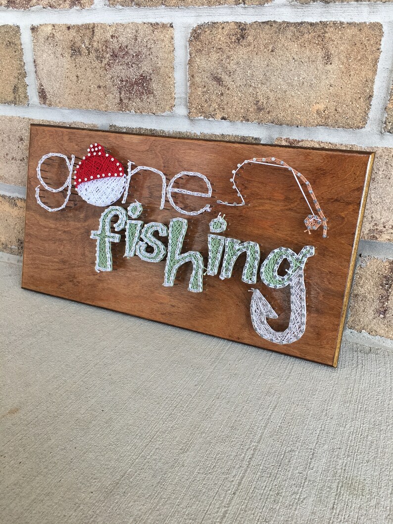 Custom Made to Order Gone Fishing String Art Board Etsy